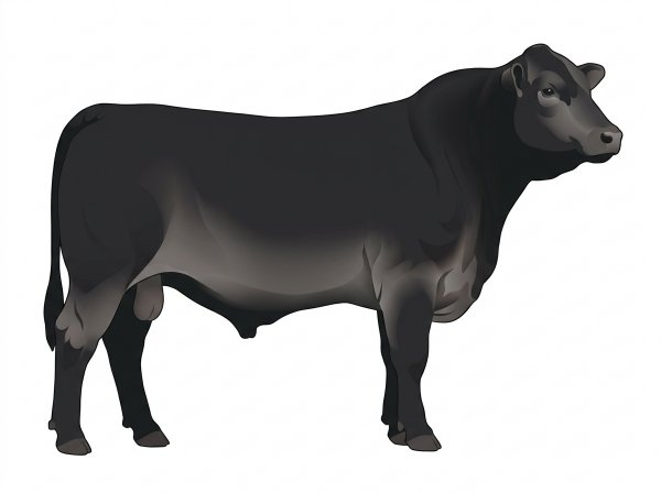 Black 1/2 Angus 1/2 Brahman Bull