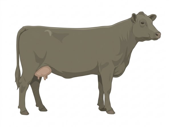 Smoky 1/2 Angus 1/2 Charolais Cow