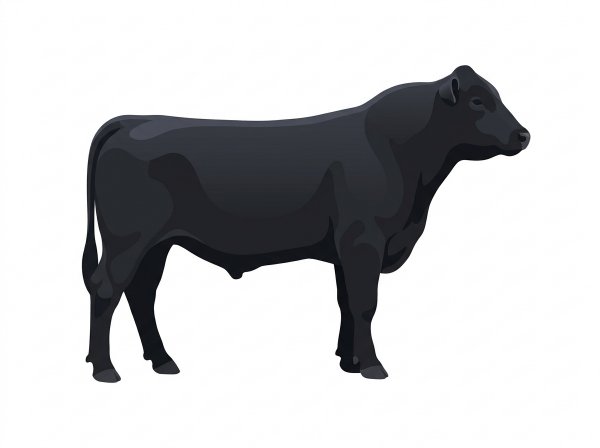 Black 1/2 Angus 1/2 Red Angus Bull