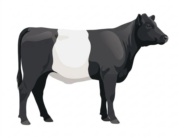 Black with a white belt around the midsection 1/2 Belted Galloway Cross Heifer