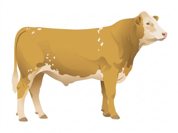 Gold with a partial white face and white spots 1/2 Brahman 1/2 Simmental Bull