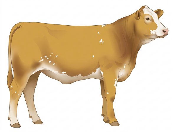 Gold with a white face and white spots 1/2 Brahman 1/2 Simmental Heifer