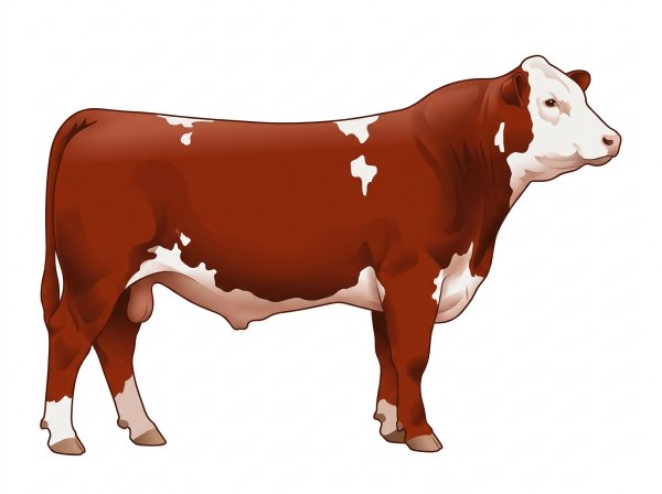 Red with a white face and white spots 1/2 Brahman 1/2 Simmental Bull