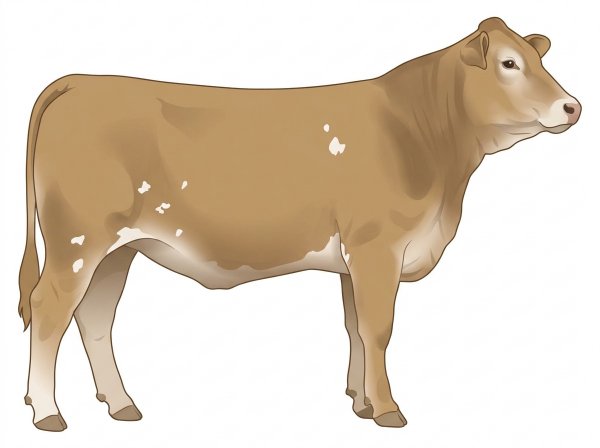 Tan with a few white spots 1/2 Brahman 1/2 Simmental Heifer