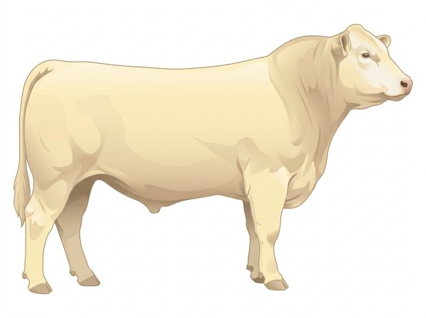 Cream 1/2 Charolais 1/2 Limousin Bull