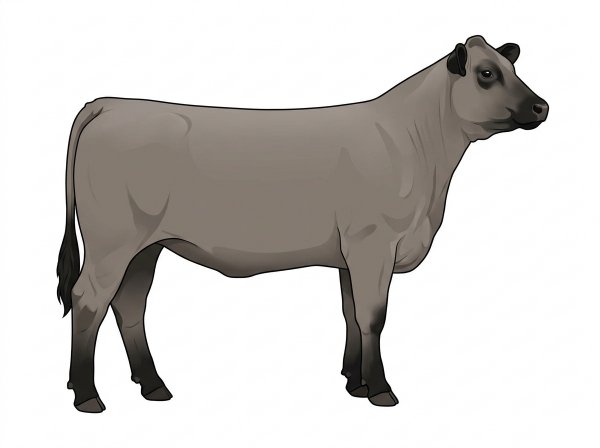 Gray with black points 1/2 Chianina Cross Heifer