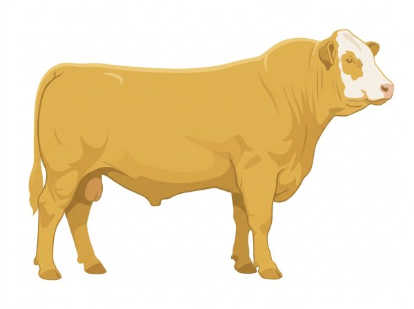 Gold with a partial white face 1/2 Gelbvieh 1/2 Simmental Bull