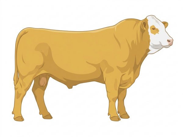 Gold with a white face 1/2 Gelbvieh 1/2 Simmental Bull