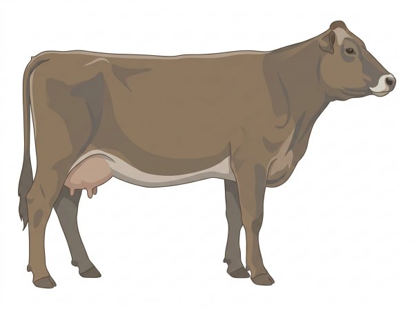 Dun with a pale muzzle ring and lighter underline 1/2 Highlander Cross Cow