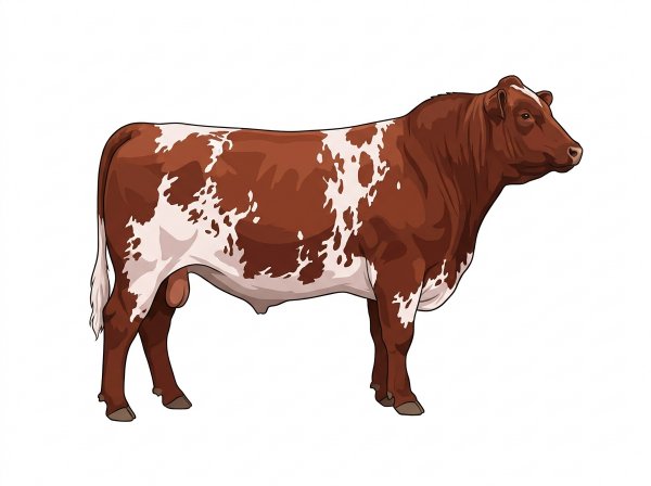 Light red roan 1/2 Red Angus Cross Bull