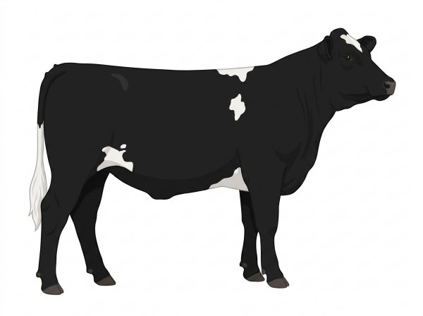 Black with a few white spots 1/2 Simmental Cross Heifer
