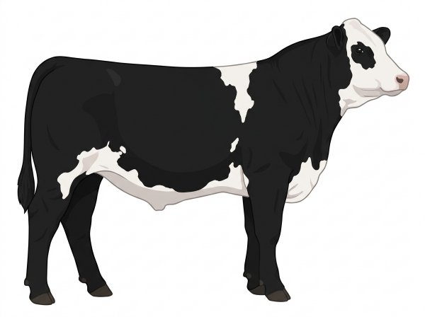 Black with a white face and white in large patches 1/2 Simmental Cross Steer