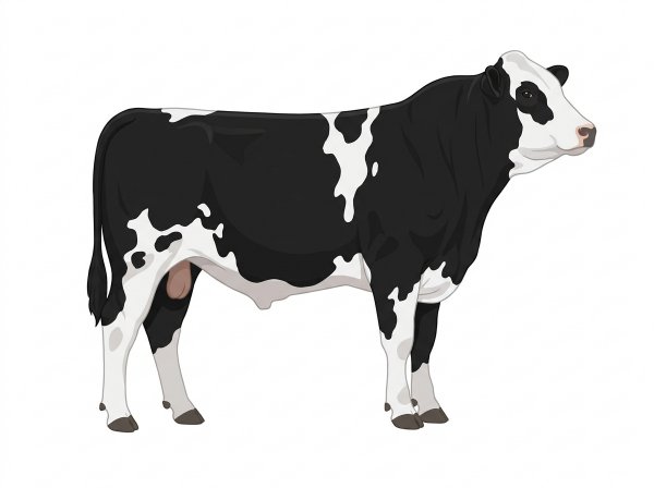 Black with white spots 1/2 Simmental Cross Bull