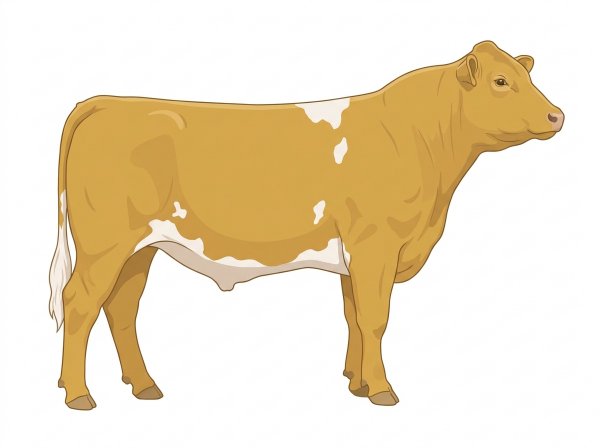 Gold with a few white spots 1/2 Simmental Cross Bull