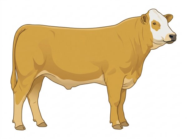 Gold with a pale muzzle ring and lighter underline and a white face 1/2 Simmental Cross Steer