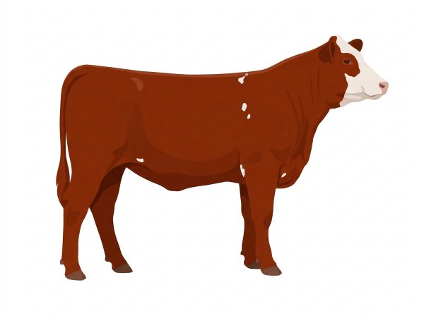 Red with a partial white face and a few white spots 1/2 Simmental Cross Heifer