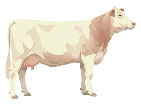 White 3/4 Charolais 1/4 Braunvieh Cow