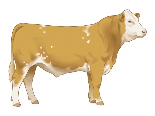 Gold with a white face and white spots 3/4 Simmental 1/4 Brahman Bull
