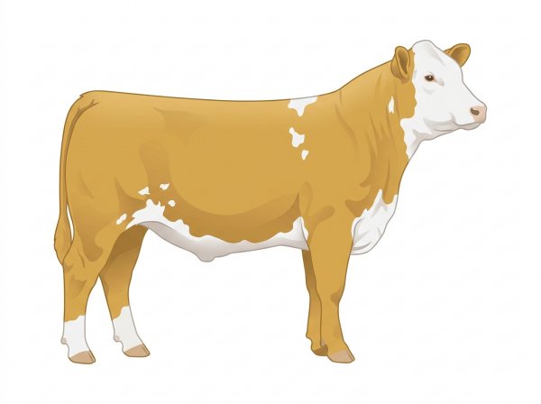 Gold with a full white face, white brisket and underline and a few white spots 3/4 Simmental Cross Steer