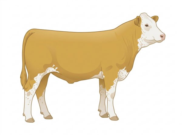 Gold with a white face and ticking in the white 3/4 Simmental Cross Steer