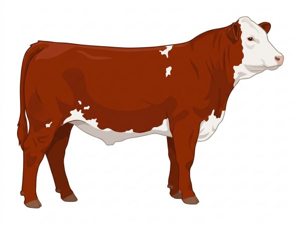 Red with a full white face, white brisket and underline and a few white spots 3/4 Simmental Cross Steer