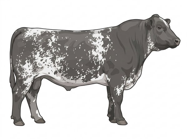 Blue roan 5/8 Angus Cross Bull