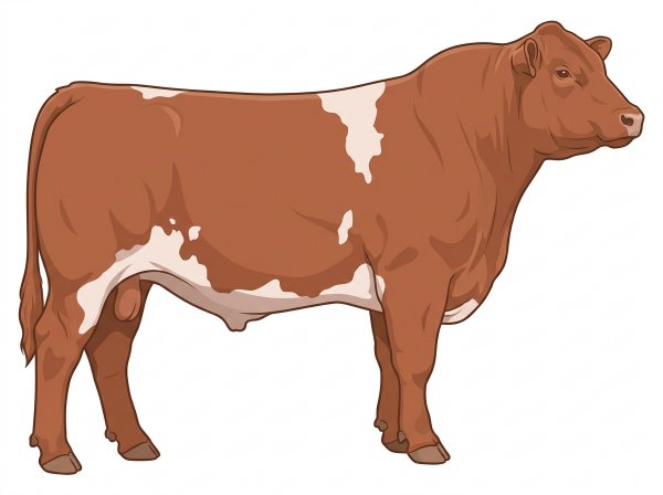 Light red roan 5/8 Angus Cross Bull