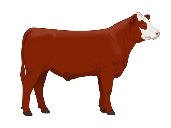 Red with a partial white face 5/8 Angus Cross Steer