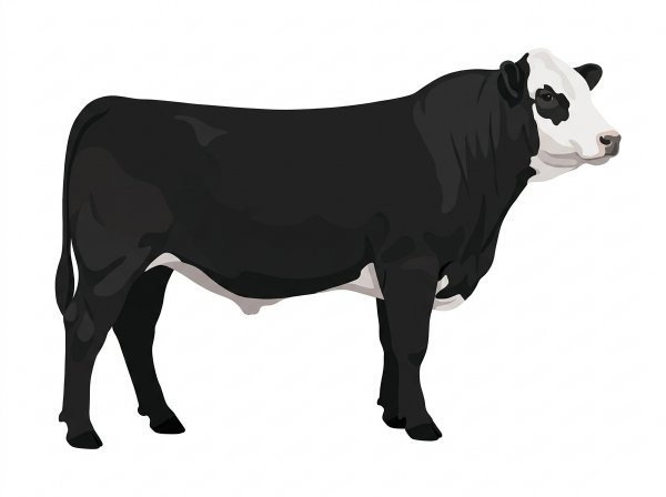 Black with a white face 5/8 Simmental Cross Bull