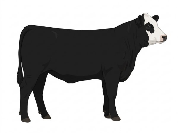Black with a white face 5/8 Simmental Cross Heifer