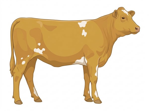 Gold with a few white spots 5/8 Simmental Cross Heifer