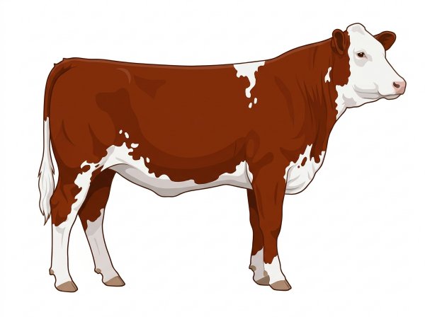 Red with a white face and white spots 5/8 Simmental Cross Heifer