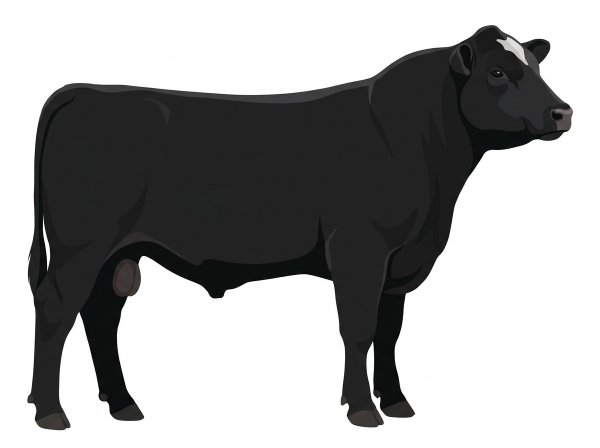 Black with minimal white face markings 7/8 Angus Bull