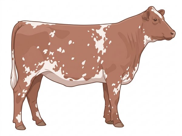 Heavy red roan with white spots 7/8 Shorthorn Heifer