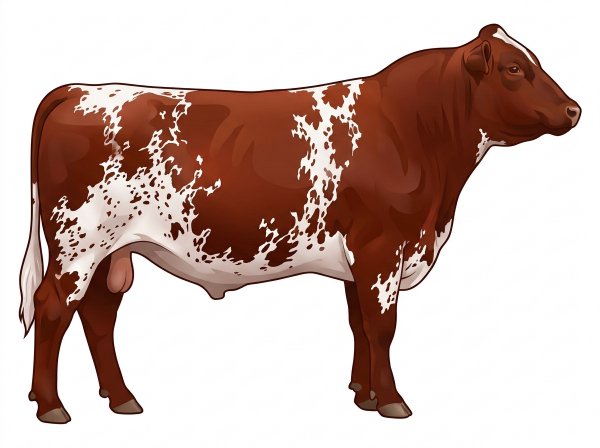 Red roan 7/8 Shorthorn Bull
