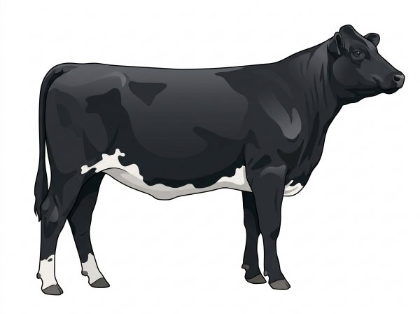 Black with a few white spots 9/16 Simmental Cross Heifer
