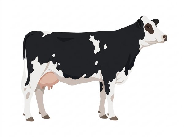 Black with a white face and a few white spots 9/16 Simmental Cross Cow