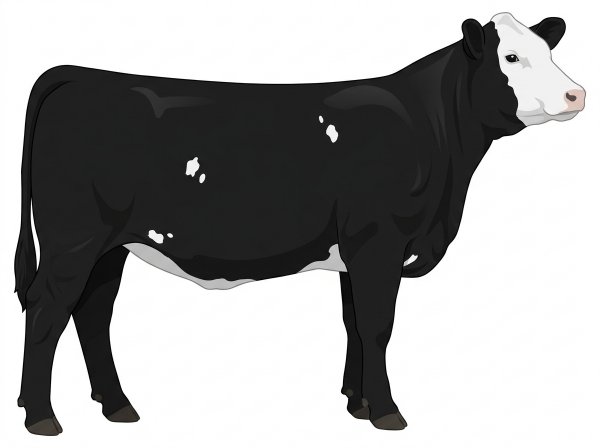 Black with a white face and a few white spots 9/16 Simmental Cross Heifer