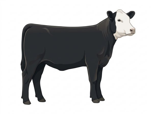 Black with a white face 9/16 Simmental Cross Heifer