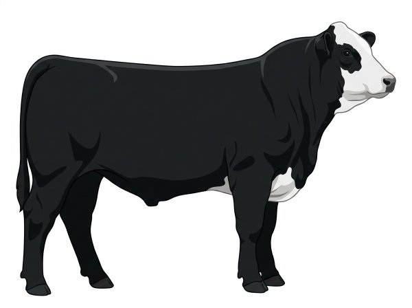Black with a white face 9/16 Simmental Cross Steer