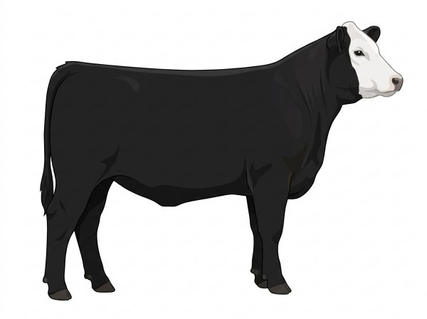Black with a white face Angus Cross Heifer