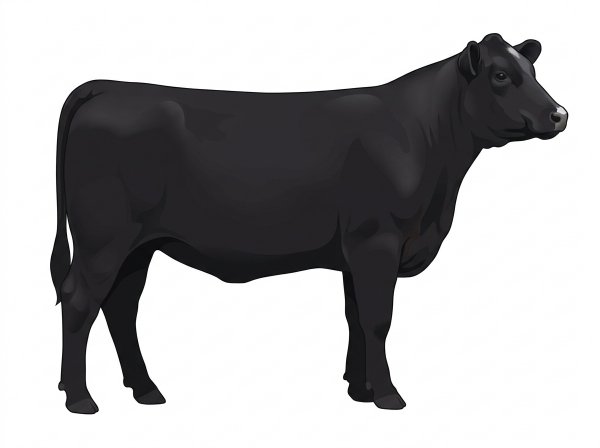 Black with minimal white face markings Angus Cross Heifer
