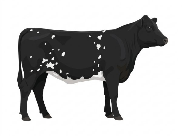 Black with white spots Angus Cross Heifer