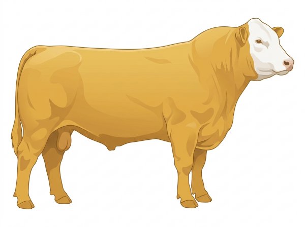 Gold with a white face Angus Cross Bull
