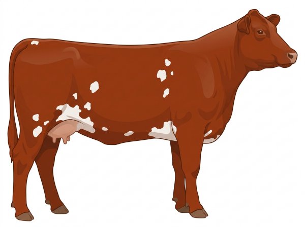 Red with a few white spots Angus Cross Cow