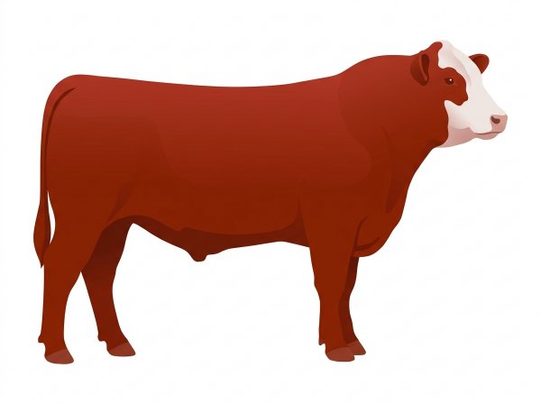 Red with a partial white face Angus Cross Bull