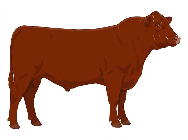 Red with minimal white face markings and ticking in the white Angus Cross Bull