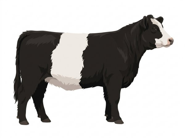 Black with a partial white face Belted Galloway Cross Heifer