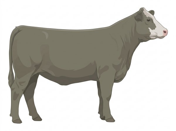 Smoky with minimal white face markings Charolais Cross Heifer