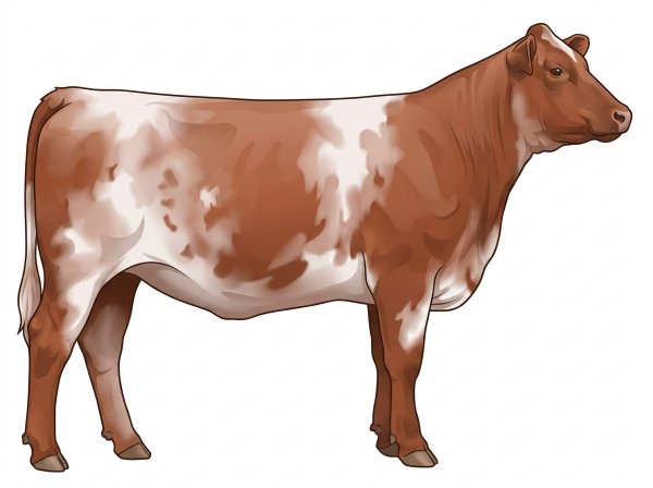 Light red roan Durham Red Heifer